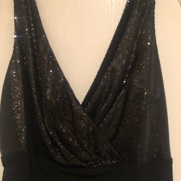 Black Cocktail Dress W/Sequence - Picture 2 of 7